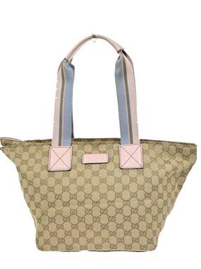 GUCCI Logo Sherry GG Pattern Shoulder Tote Bag Canvas Leather BN Italy 35KC687